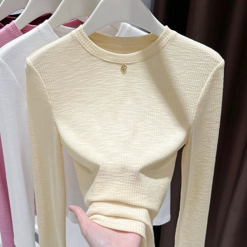 Undershirt Crew Neck - Kadın Slub Pamuklu Uzun Kollu Tişört