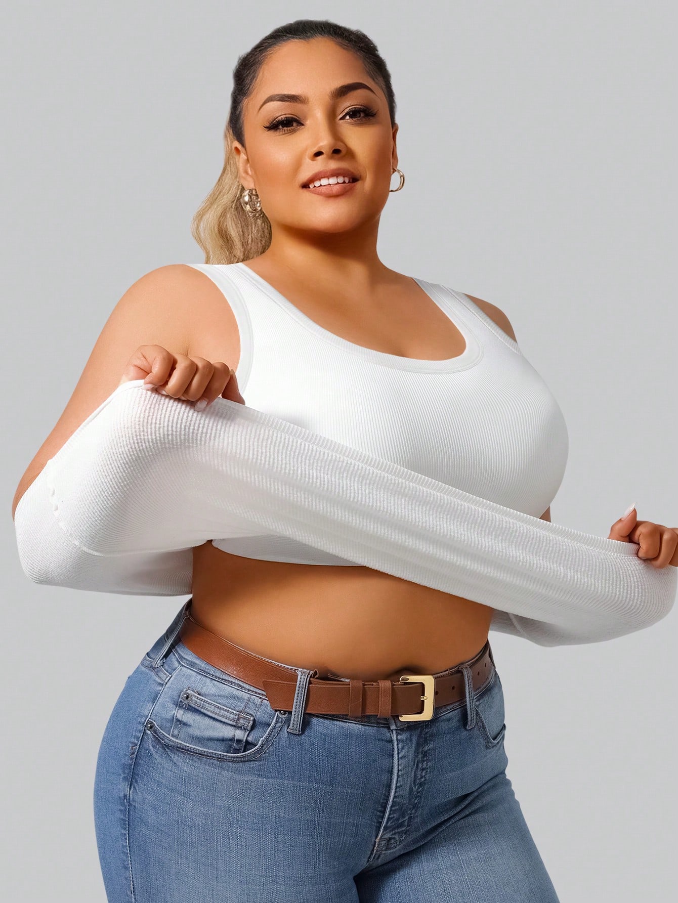 Büyük Beden Kadın Düz Renk Fit - Tank Top Ribbed incelemesi ve fiyatı